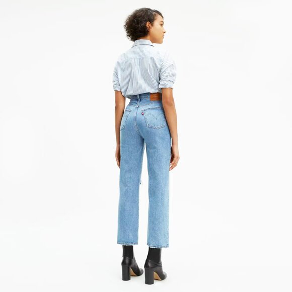 Levi's Ribcage Straight Medium Wash High Rise Ankle Jeans - Size 27 - Picture 3 of 14